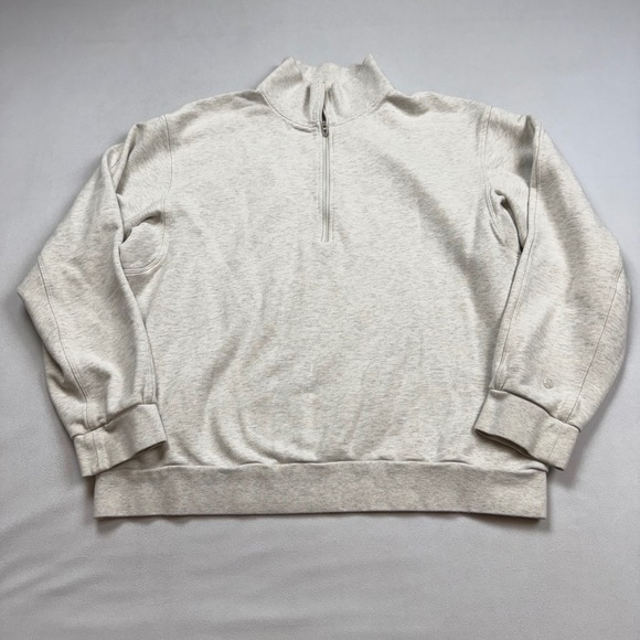 Lululemon Other - Lululemon Steady State Half Zip Pullover Mens Medium Heathered Light Grey Fleece
